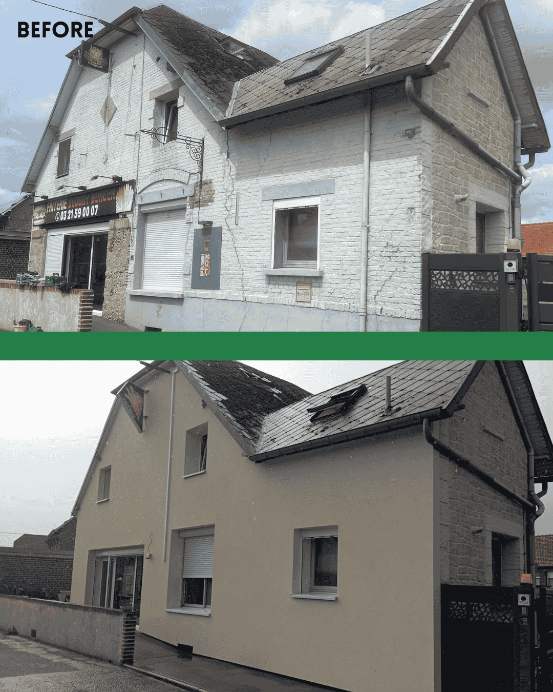 Egale crepi-toplaag op een geïsoleerde gevel door West Facade