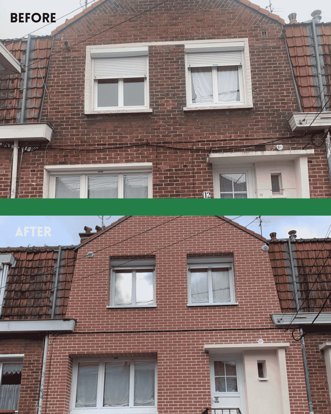 Crepi-structuur op de buitengevel, aangebracht door West Facade